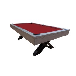 Billiard Table, Pool, Xcon, 8 ft., Grey Oak, display piece, 8 ft., Simonis 760 red