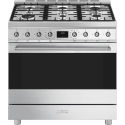 Gaasipliit Smeg Classic, elektriahi, aurupuhastus, 90 cm, rv teras