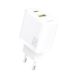 Laadija Dudao A26T GaN 25W USB-C/USB-A valge