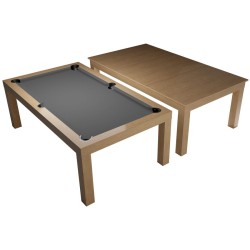 Pool Table / Dining Table, Diner, oak, Pool, 7 ft., Club Cloth grey