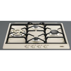 Pliidiplaat Smeg Cortina, 4 x gaas, 60 cm, kreem/messing