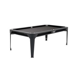 Billiard Table, Pool,Cornilleau Hyphen Outdoor, 7 ft., black, Cloth: Dark Grey, Pockets: White