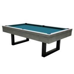Billiard Table, Pool, Upcon, 8 ft., Grey Oak, 8 ft., Simonis 760 electric blue
