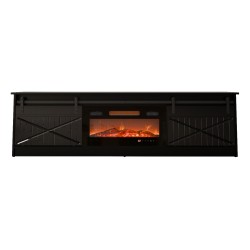 RTV GRANERO + fireplace cabinet 200x56.7x35 black/black gloss