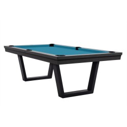 Pool Table / Dining Table, Rasson Madrid, Grey, 7 ft., Simonis 860 electric blue