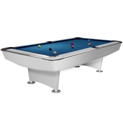 Billiard Table, Pool, Dynamic II, 7 ft., shining white, Simonis 760 royal blue