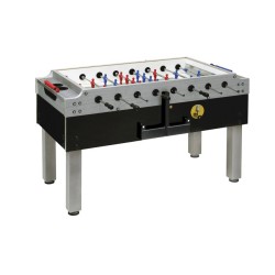 Soccer / Foosball Table, Garlando Olympic Silver, with Coin Slot, incl. glass cover, Sport Professional