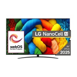 TV Set|LG|86"|4K/Smart|3840x2160|Wireless LAN|Bluetooth|webOS|Black|86NANO81A3A