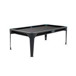 Billiard Table, Pool,Cornilleau Hyphen Outdoor, 7 ft., black, Cloth: Dark Grey, Pockets: Sea green