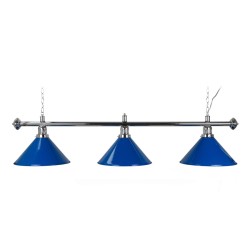 Billiard Lamp Blue Light, 3 Bells, blue, Ø 40 cm, 150 cm