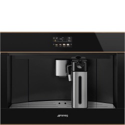 Kohvimasin Dolce Stil Novo Smeg, integreeritav, täisautomaatne, must klaas/vask