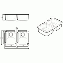 Valamu Smeg Alba, 76 cm,...