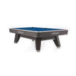 Billiard Table, Pool, Rasson ACURRA (MR-SUNG SERIES), 9 ft., Grey (Sarum Strand), MATCHROOM pocket size, Simonis 860 royal blue