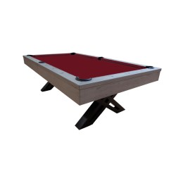 Billiard Table, Pool, Xcon, 8 ft., Grey Oak, display piece, 8 ft., Simonis 860 burgundy