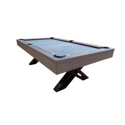 Billiard Table, Pool, Xcon, 8 ft., Grey Oak, display piece, 8 ft., Simonis 760 electric blue